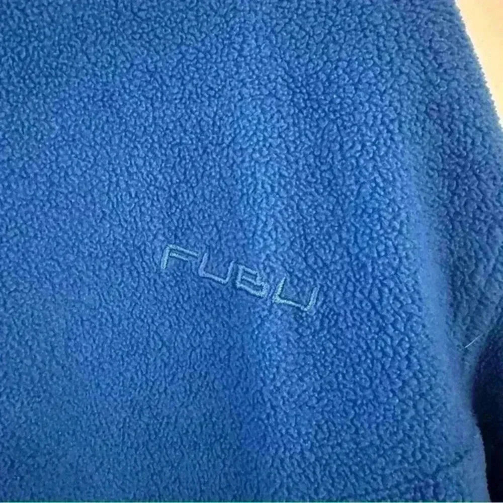 Fubu Men's Fleece Sweater Sweatshirt Size XL‎ 1/4 Zip Pullover Blue